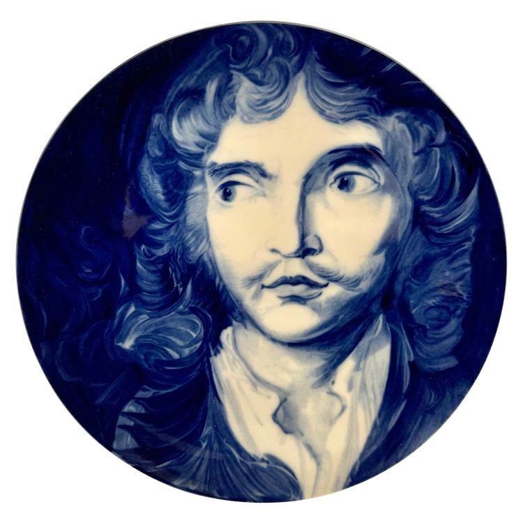 Meissen - Assiette en porcelaine Portrait de Molière
