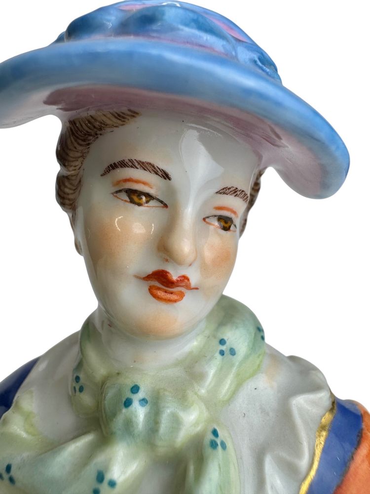 Meissen - Figure En Porcelaine Bergère avec cage à oiseaux