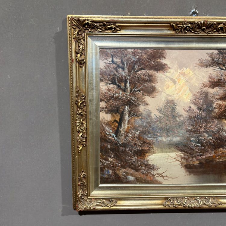 Large oil painting river landscape