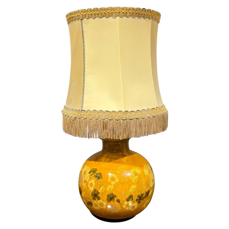 Painted ceramic lamp from the 70s