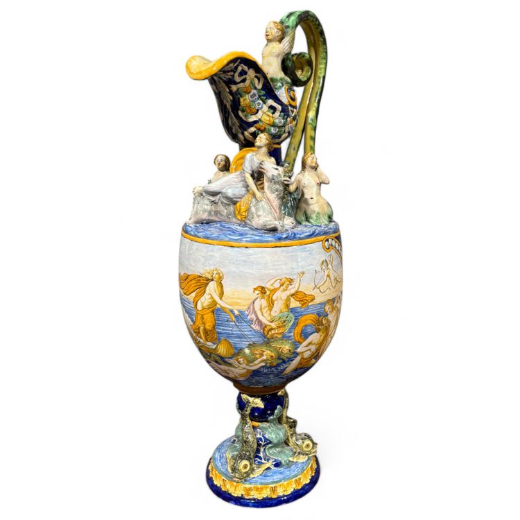 Ancien et grand Verseur Peint, le triomphe d'Amphitrite G.Mollica
