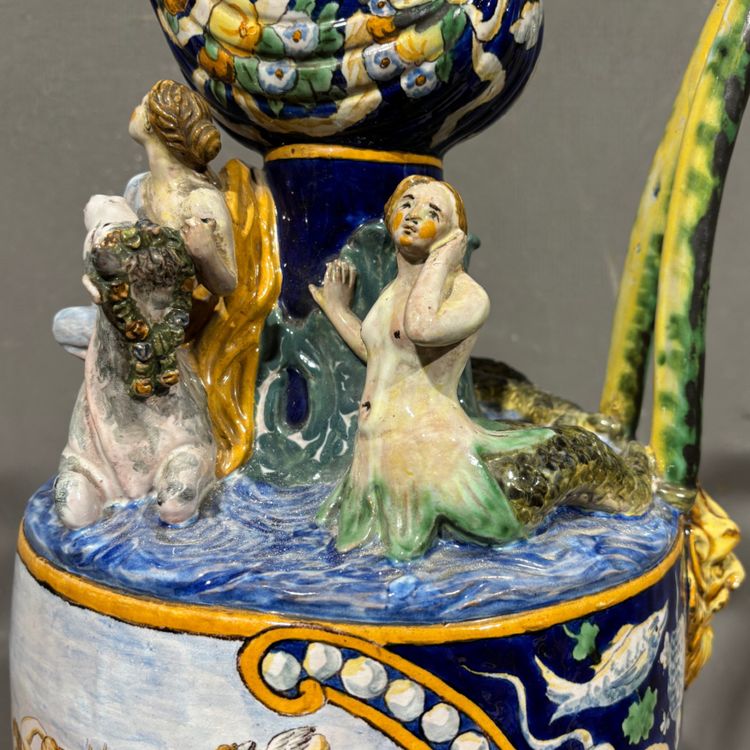 Ancien et grand Verseur Peint, le triomphe d'Amphitrite G.Mollica