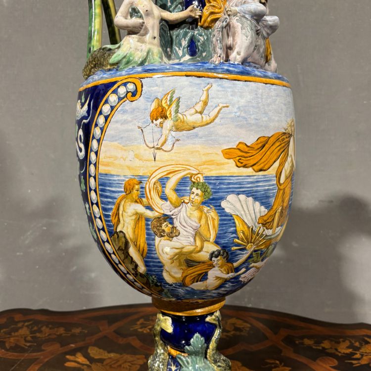 Ancien et grand Verseur Peint, le triomphe d'Amphitrite G.Mollica