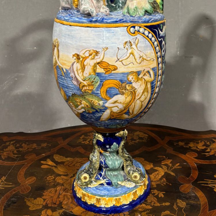 Ancien et grand Verseur Peint, le triomphe d'Amphitrite G.Mollica