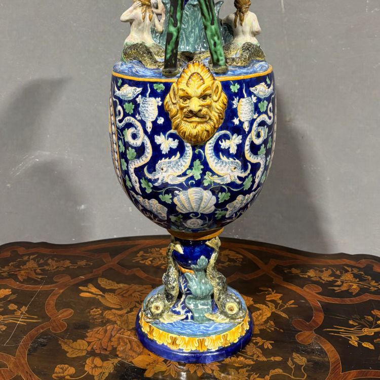 Ancien et grand Verseur Peint, le triomphe d'Amphitrite G.Mollica