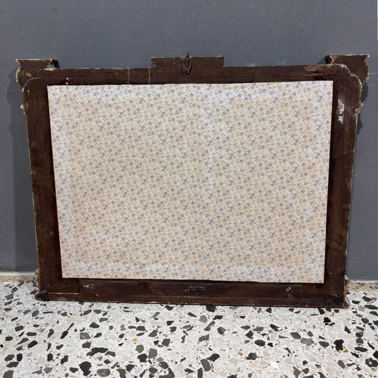 Miroir ancien laqué et doré