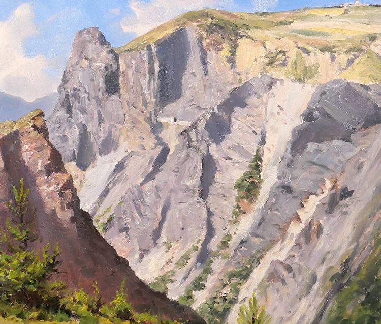 François Gautier 1842-1917 Mountain landscape, Provence, painting, circa 1900