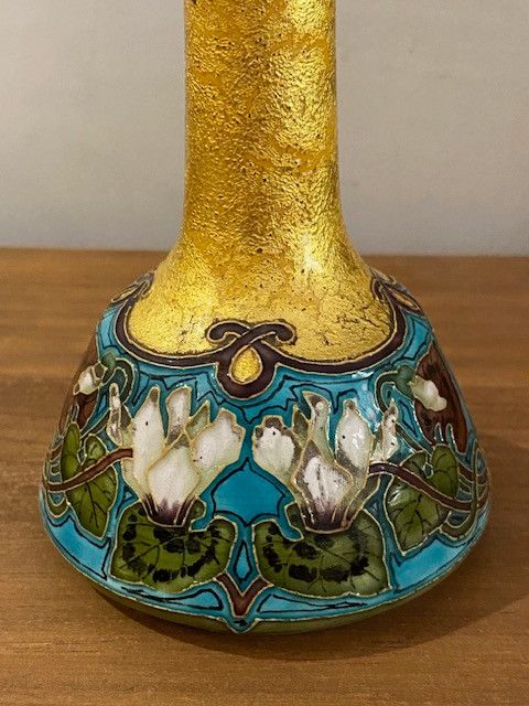 Paul MILET (1870-1950) - Vase à long col en céramique émaillée - ART NOUVEAU - SEVRES