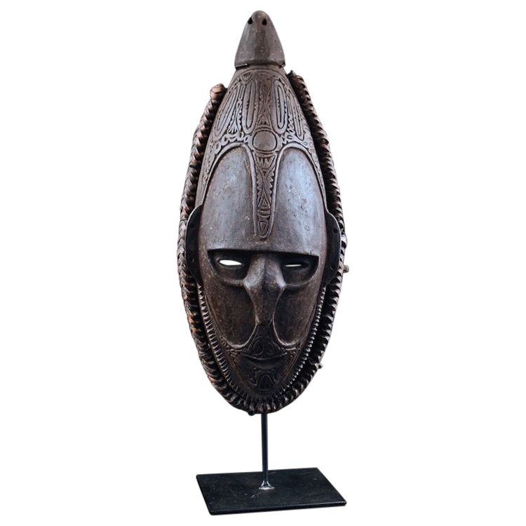 Maschera dell'antenato, arte tribale, arte dell'Oceania, Papua Nuova Guinea, scultura, laghi Murik