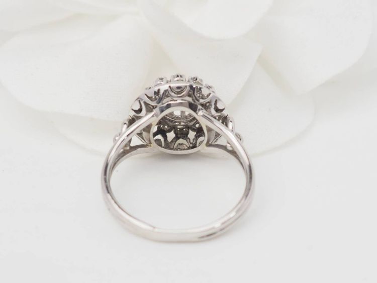 Vintage-Ring aus Weißgold, Platin und Diamanten