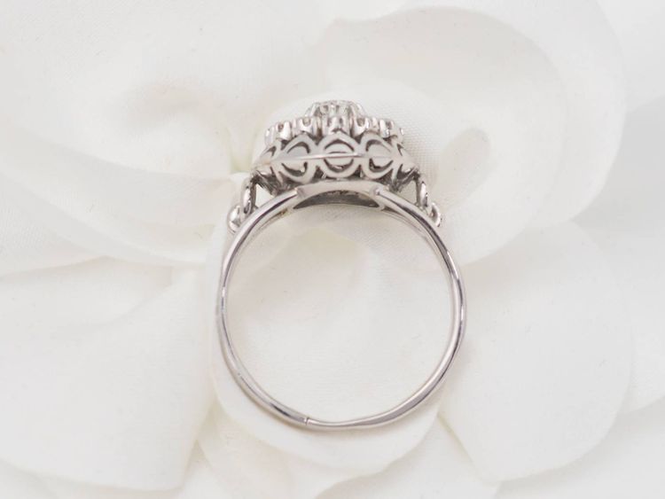 Vintage-Ring aus Weißgold, Platin und Diamanten