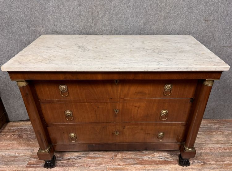 Magnifica cassettiera in mogano di epoca Impero del 1810 circa