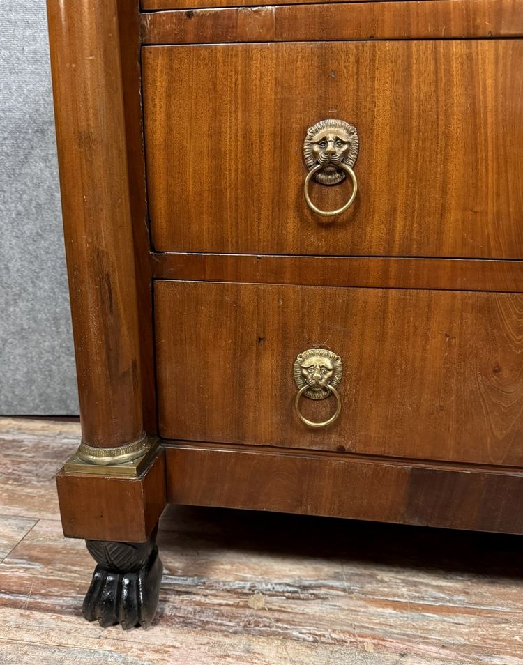 Magnifica cassettiera in mogano di epoca Impero del 1810 circa