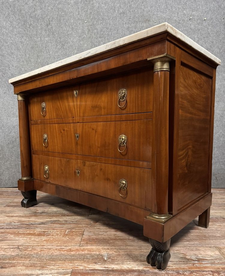 Magnifica cassettiera in mogano di epoca Impero del 1810 circa