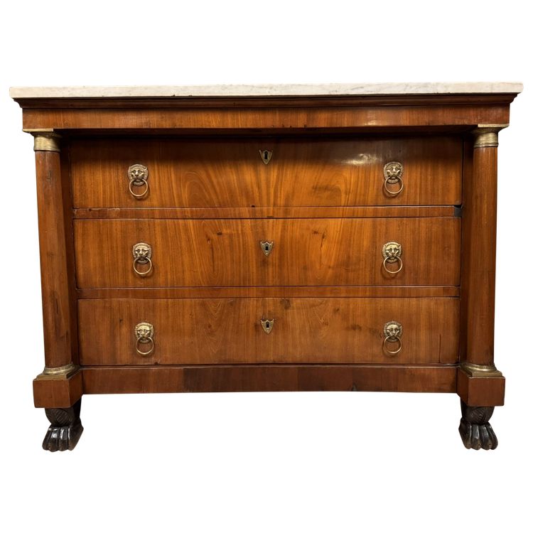 Magnifica cassettiera in mogano di epoca Impero del 1810 circa