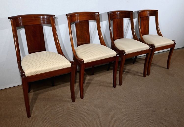Suite of 4 Mahogany Gondola Chairs - Early 20th century