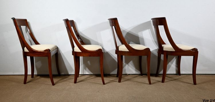 Suite of 4 Mahogany Gondola Chairs - Early 20th century