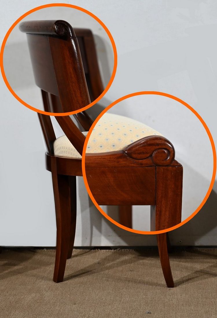 Suite of 4 Mahogany Gondola Chairs - Early 20th century