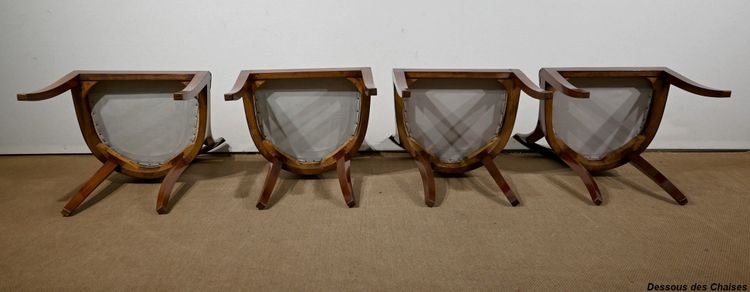 Suite of 4 Mahogany Gondola Chairs - Early 20th century