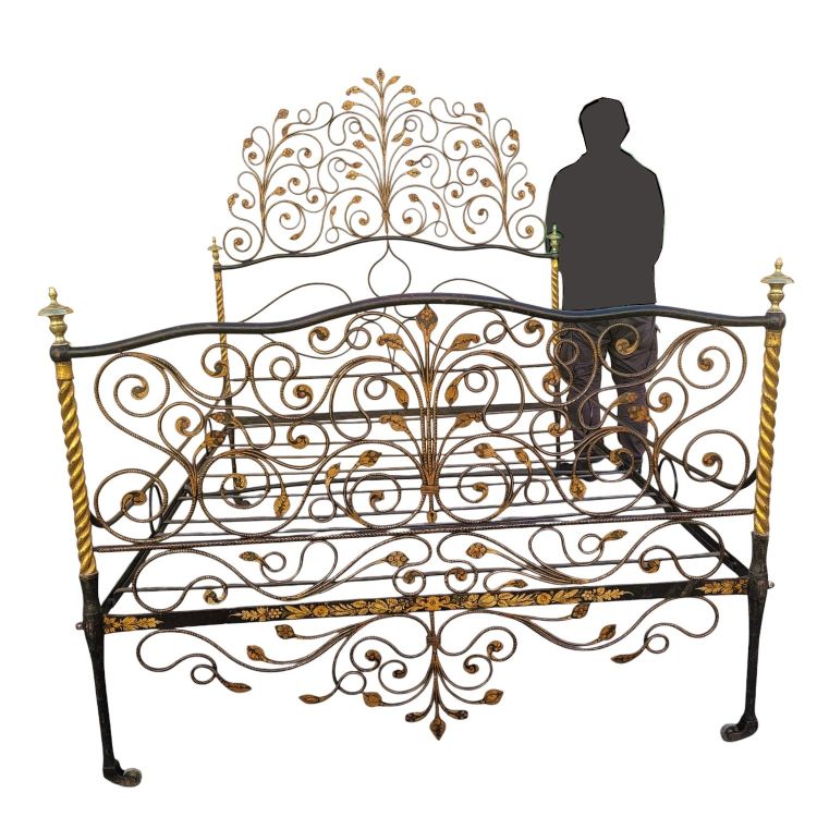 Letto in ferro dipinto, Genova, inizio XIX secolo