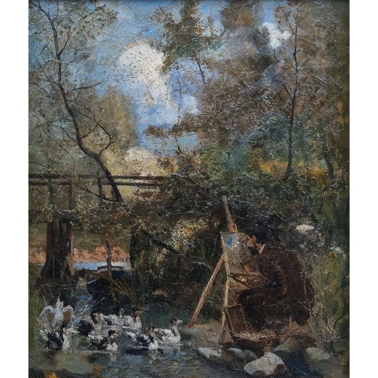 Ecole française du XIXe siècle - Le peintre de plein air