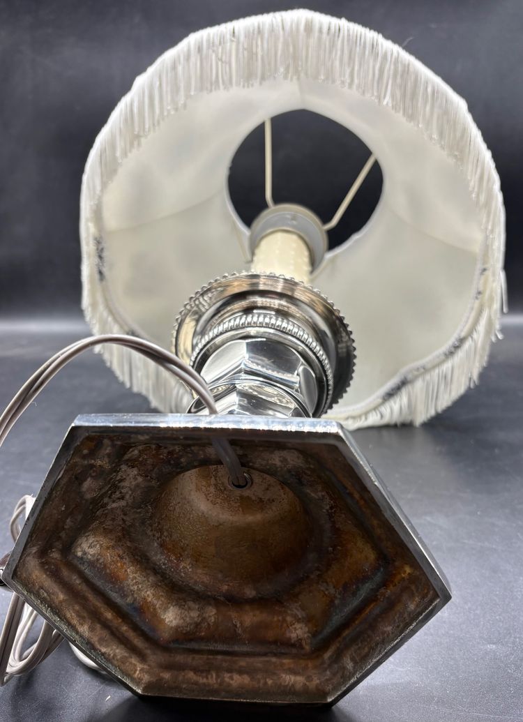LAMPE BRONZE ARGENTÉ 