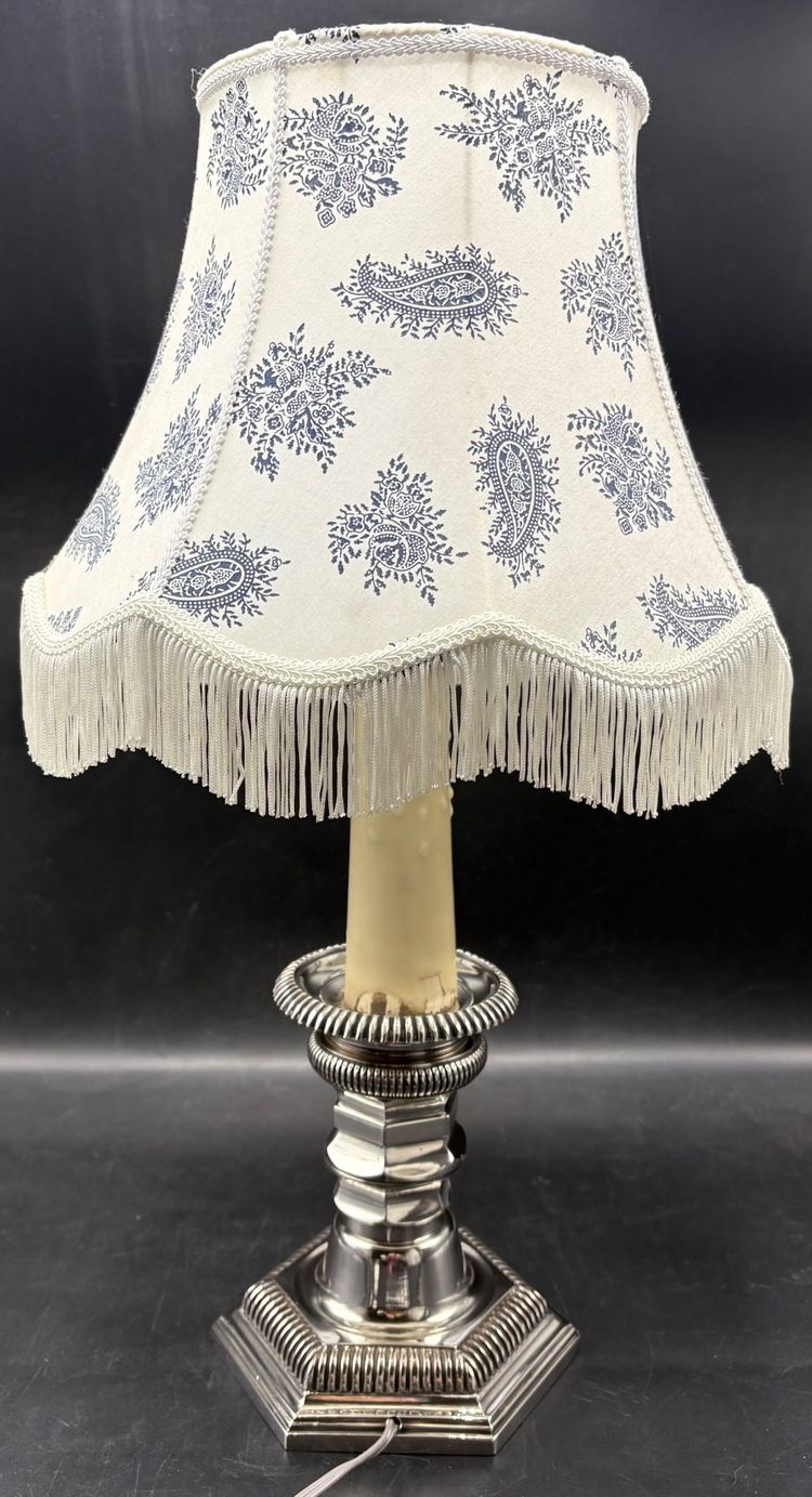 LAMPE BRONZE ARGENTÉ 