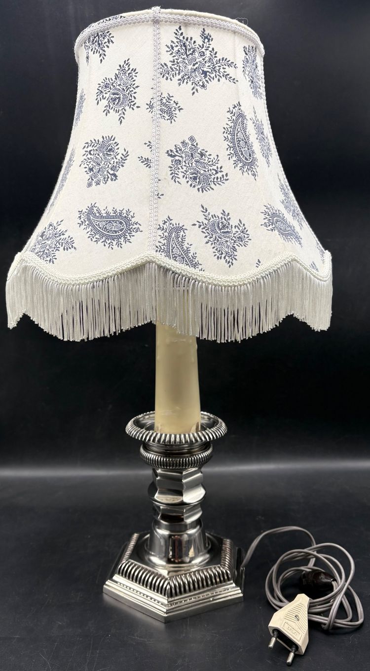 LAMPE BRONZE ARGENTÉ 