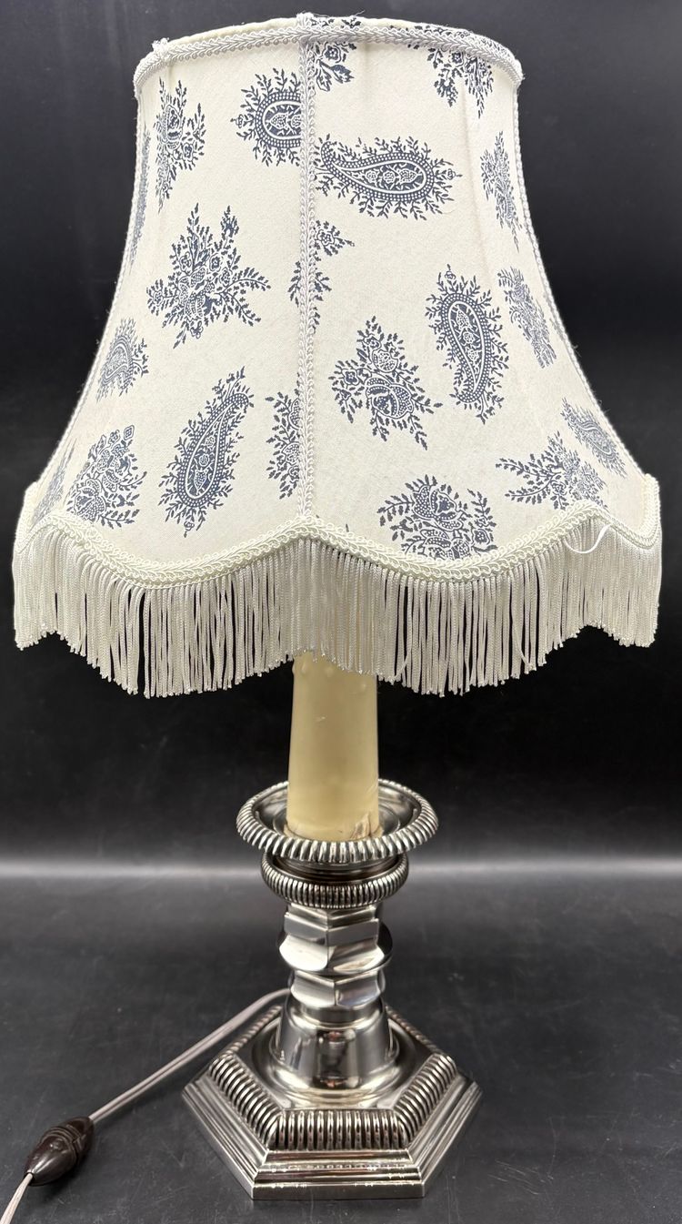 LAMPE BRONZE ARGENTÉ 