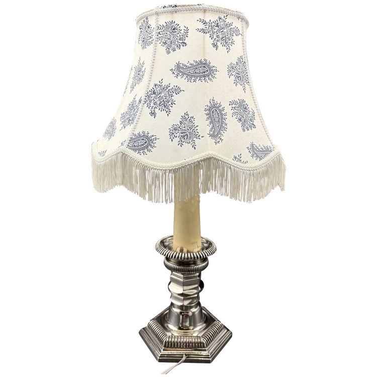 LAMPE BRONZE ARGENTÉ 