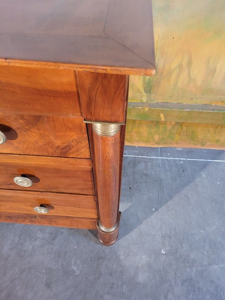 Petite commode Empire En Noyer Massif