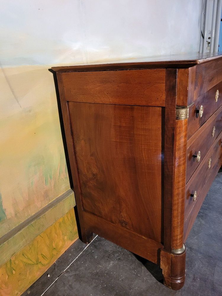 Petite commode Empire En Noyer Massif