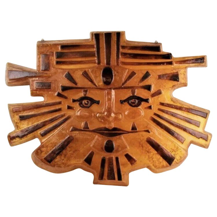 MATIUS ( XXth ) Important Fractal Resin Sun Wall Lamp Signed