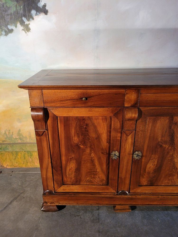 Restoration period sideboard in solid walnut.