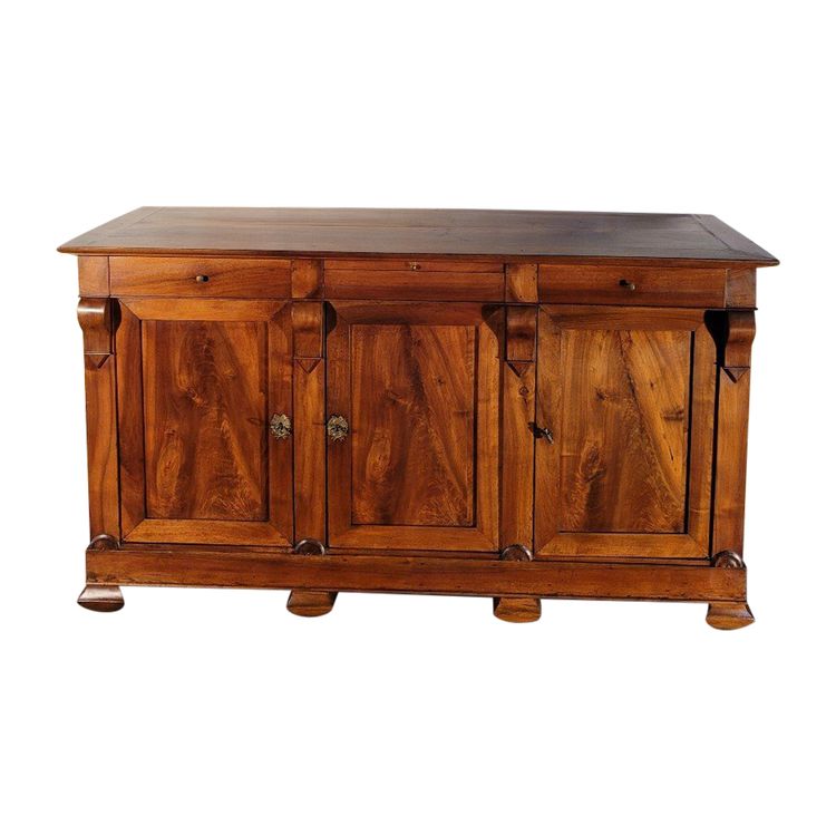 Restoration period sideboard in solid walnut.