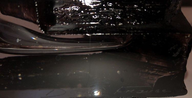 DAUM Argos Brutalist Aubergine Crystal Table Lamp (Rare) Signed