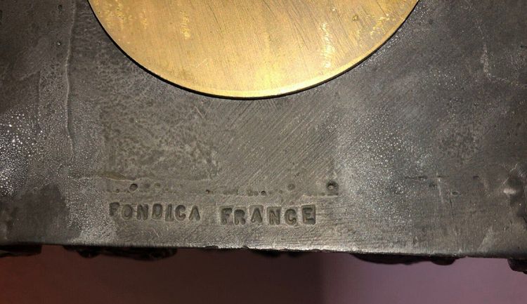 FONDICA & MATHIAS (XXth) Large Marble and Bronze Lamp Signed and numbered
