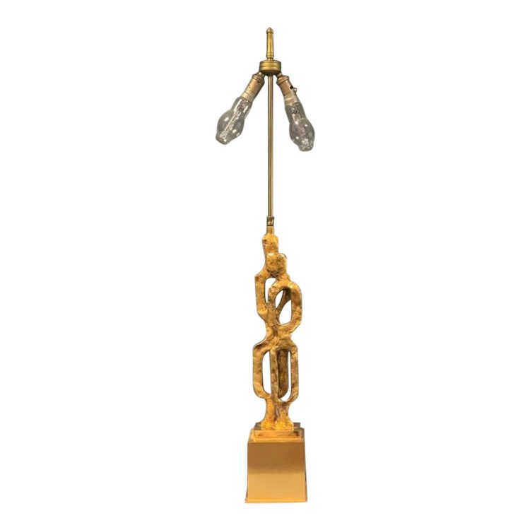 PAPINEAU Philippe Gabriel (1950) Large Gilded Bronze Lamp Signed And Numbered