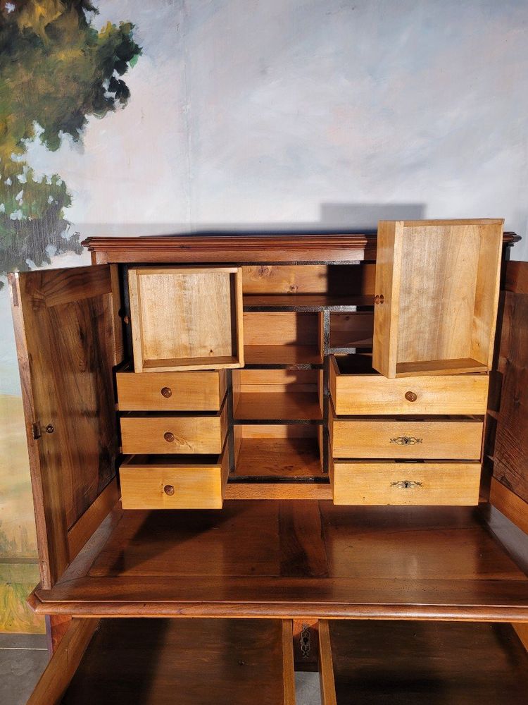 Bureau Louis Philippe En Noyer Massif