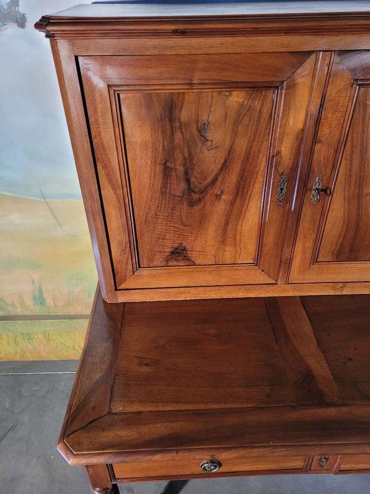 Bureau Louis Philippe En Noyer Massif