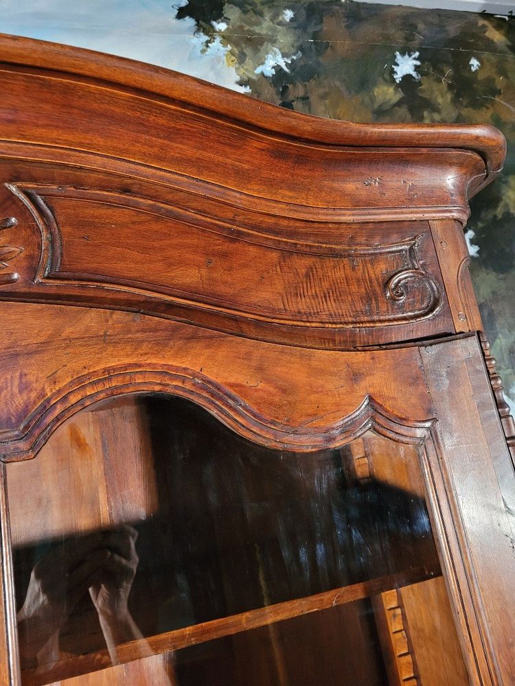 Bibliothèque En Noyer Massif XIX ème Siècle