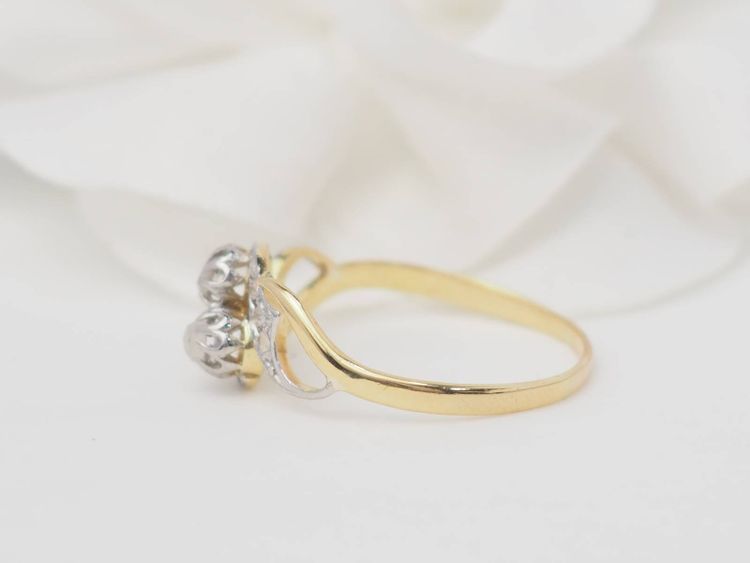 Bague Toi & Moi en or bicolore et diamants 