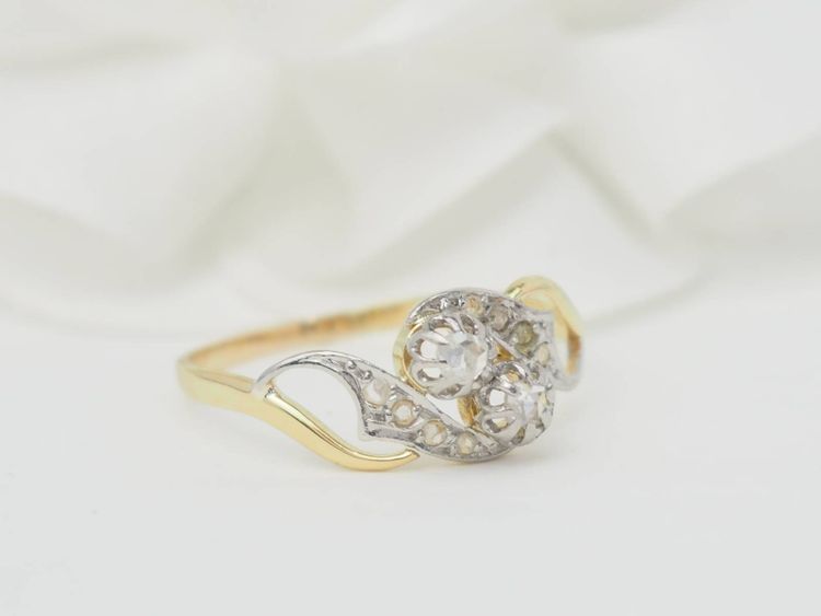 Bague Toi & Moi en or bicolore et diamants 