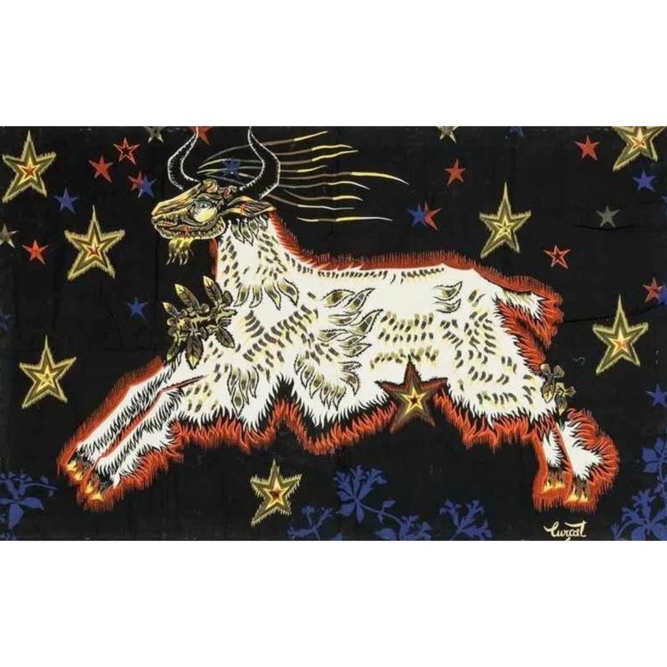 LURCAT Jean (1892-1966)   Le Bouc Aux étoiles    Impression Sur Toile MONTÉE SUR CHASSIS BOIS
