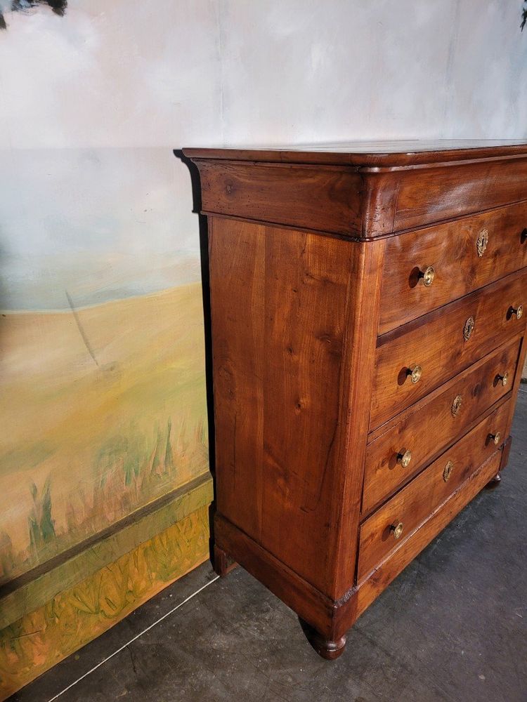 Grande Commode époque Restauration En Merisier