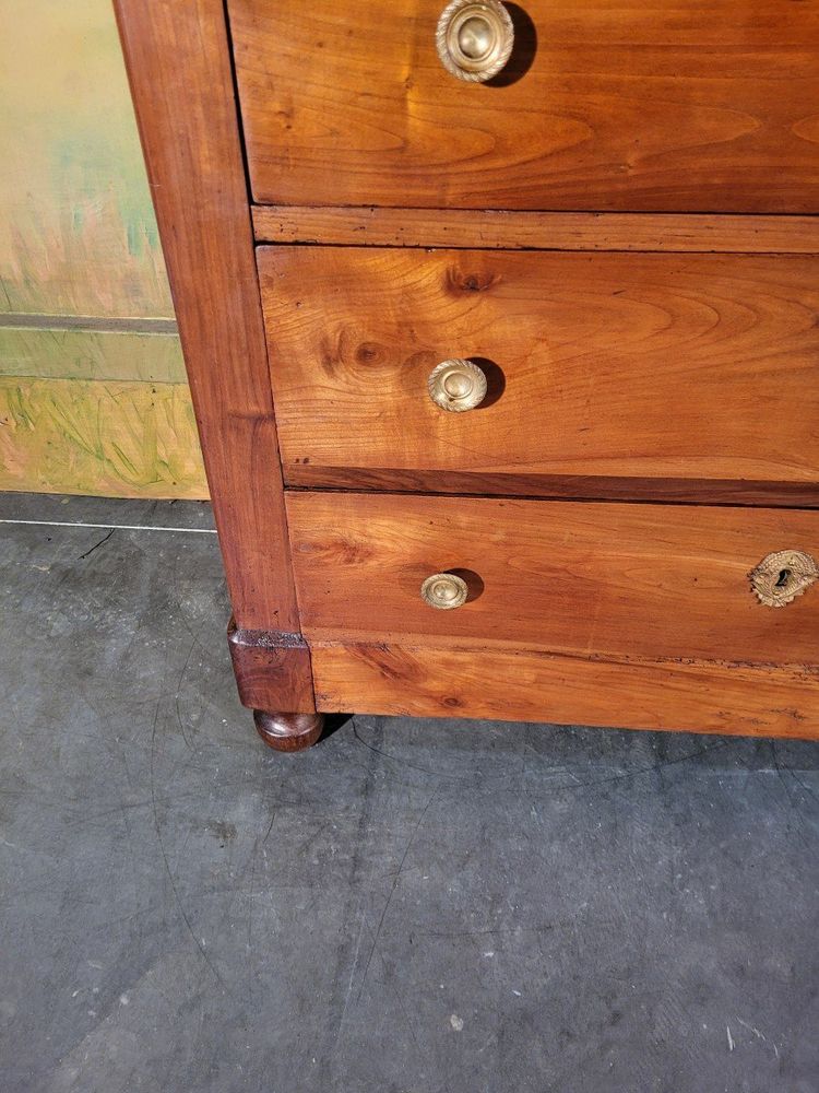 Grande Commode époque Restauration En Merisier