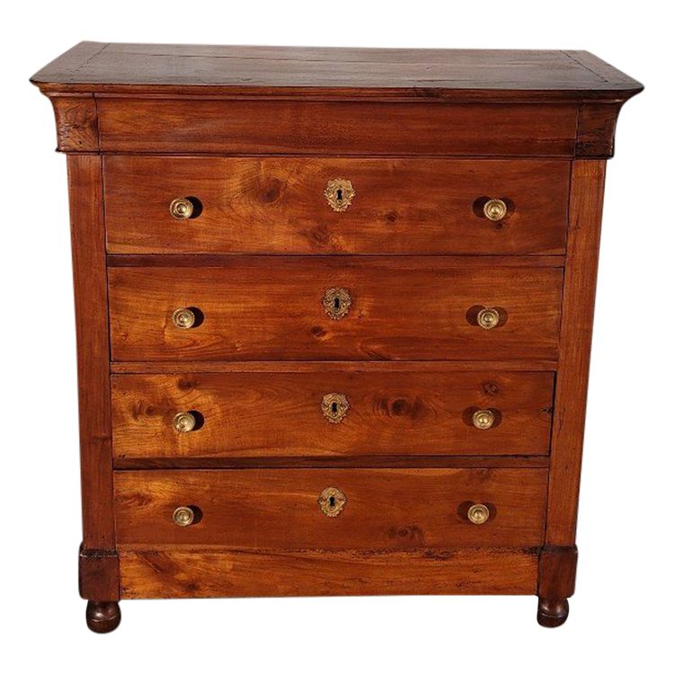 Grande Commode époque Restauration En Merisier