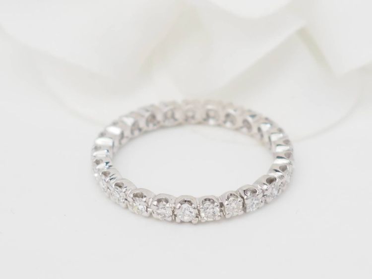 Alliance américaine en or blanc et diamants 1ct 