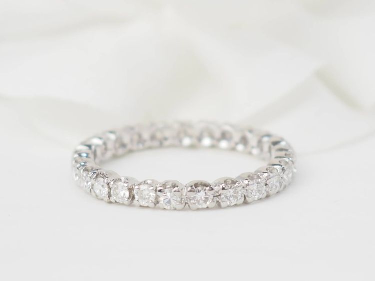 Alliance américaine en or blanc et diamants 1ct 