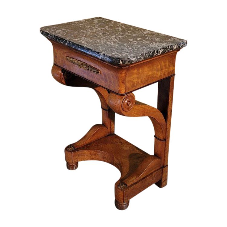 Piccola consolle d'epoca in noce, stile restauro